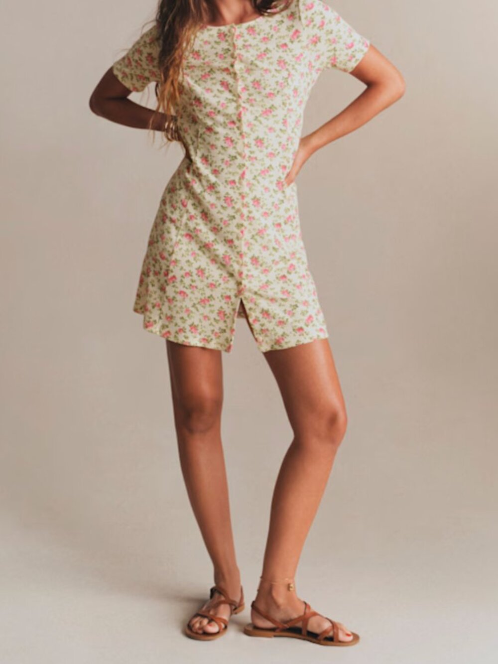 Sezane – Léa Floral Button Down Ribbed Mini Dress (Éloa Print) Women's XXL - Picture 13 of 13